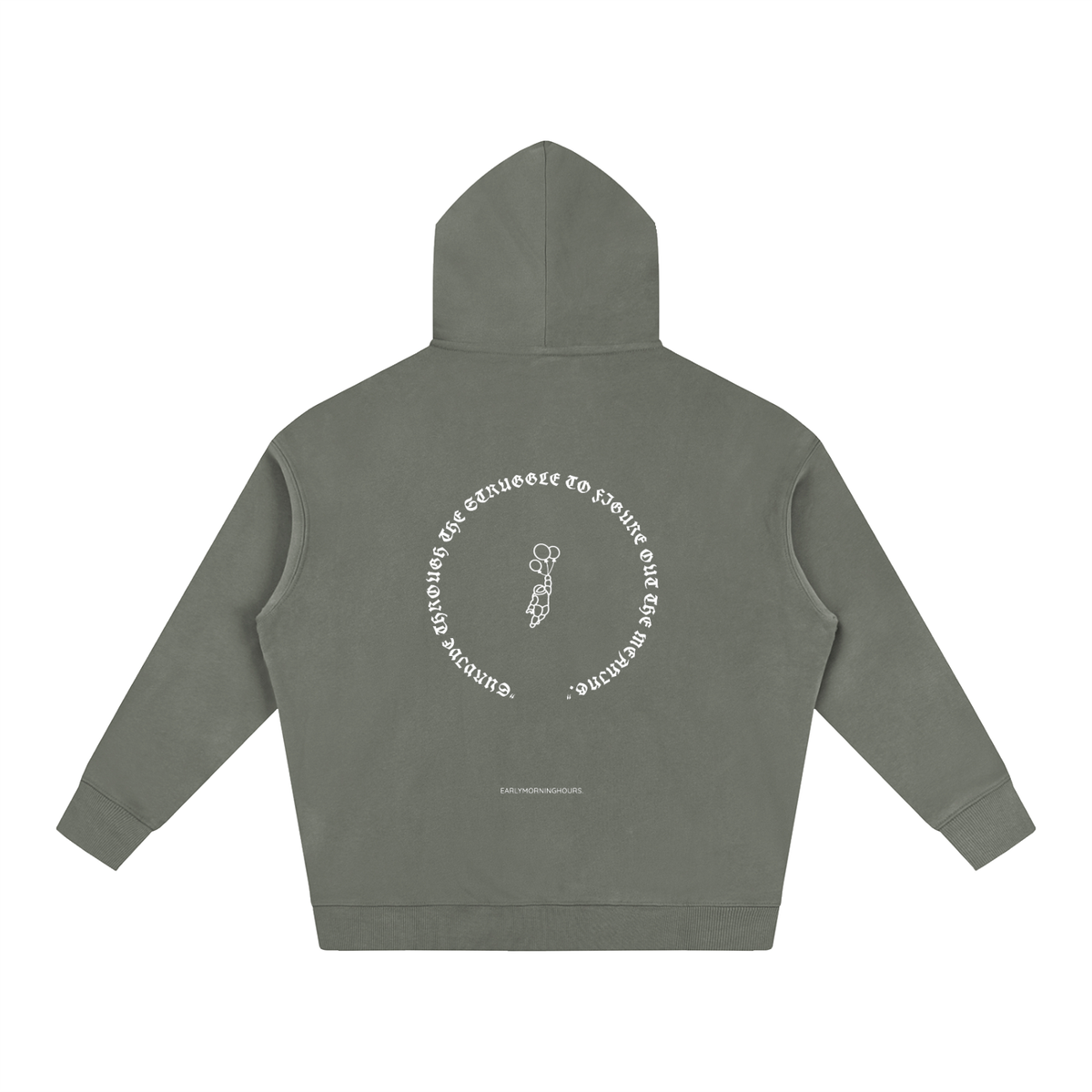 EARLYMORNINGHOURS. Premium Heavyweight Oversized Fleeced Hoodie